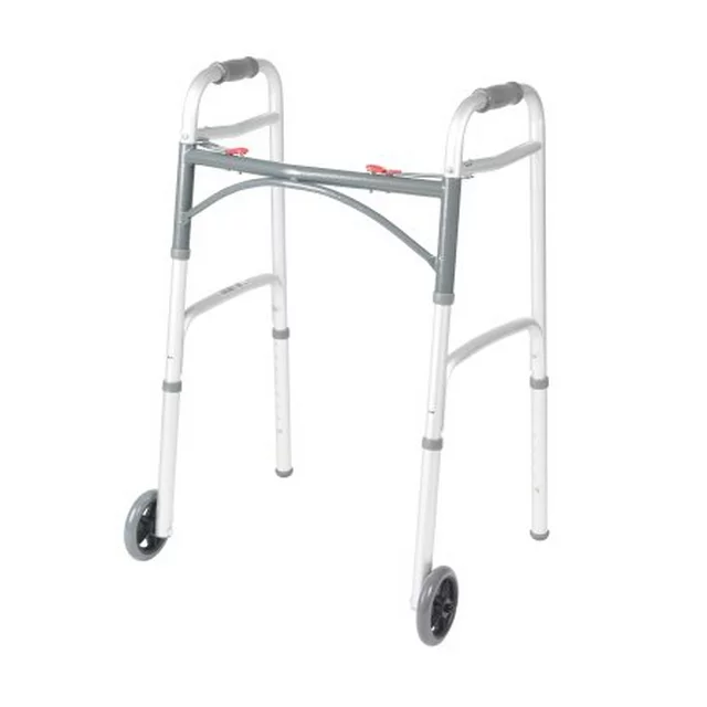Drive Medical Walker Deluxe Adult 2 Button w/ 5" Wheels - Case of 4