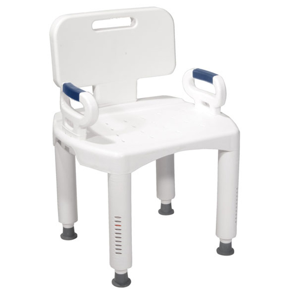 Drive Medical Premium Series Shower Chair with Back and Arms- 4/Case