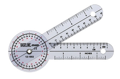 Baseline 360 Degree Clear Plastic GonioMeter, 6"