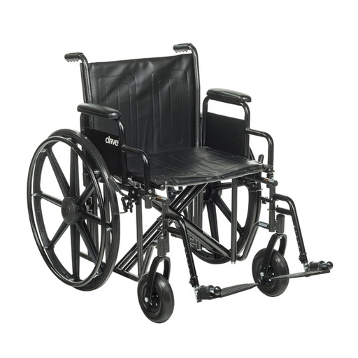 [DDHSTD22ECDDA-SF] Drive Medical Sentra EC Heavy-Duty Wheelchair w/Detachable Desk Arms & Swing-Away Foot Rests - 22" 