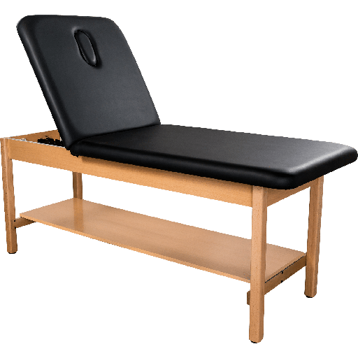 [HAU4020-BK] Hausmann Timber Solid Wood Treatment Table with H-Brace 