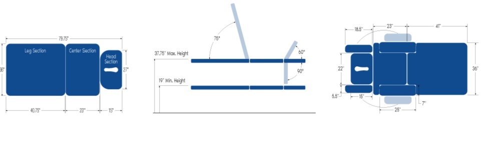 Cardon Bariatric 3 Section Treatment Table