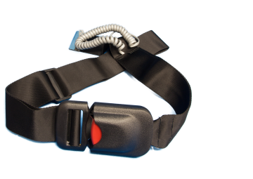 Antimicrobial Easy Release Seatbelt (adjustable belt 20" to 54") with coiled cord for use with Corded Alerts