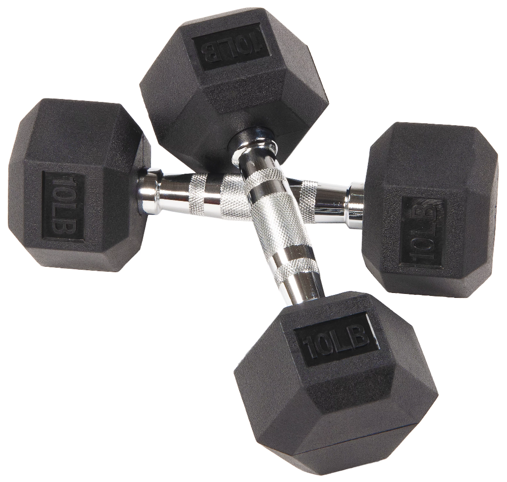 Rubber Hex Dumbbells