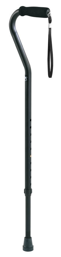 Carex Offset Aluminum Cane - Black