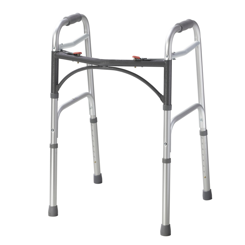 Deluxe Folding Walker - Two Button - 4/Case