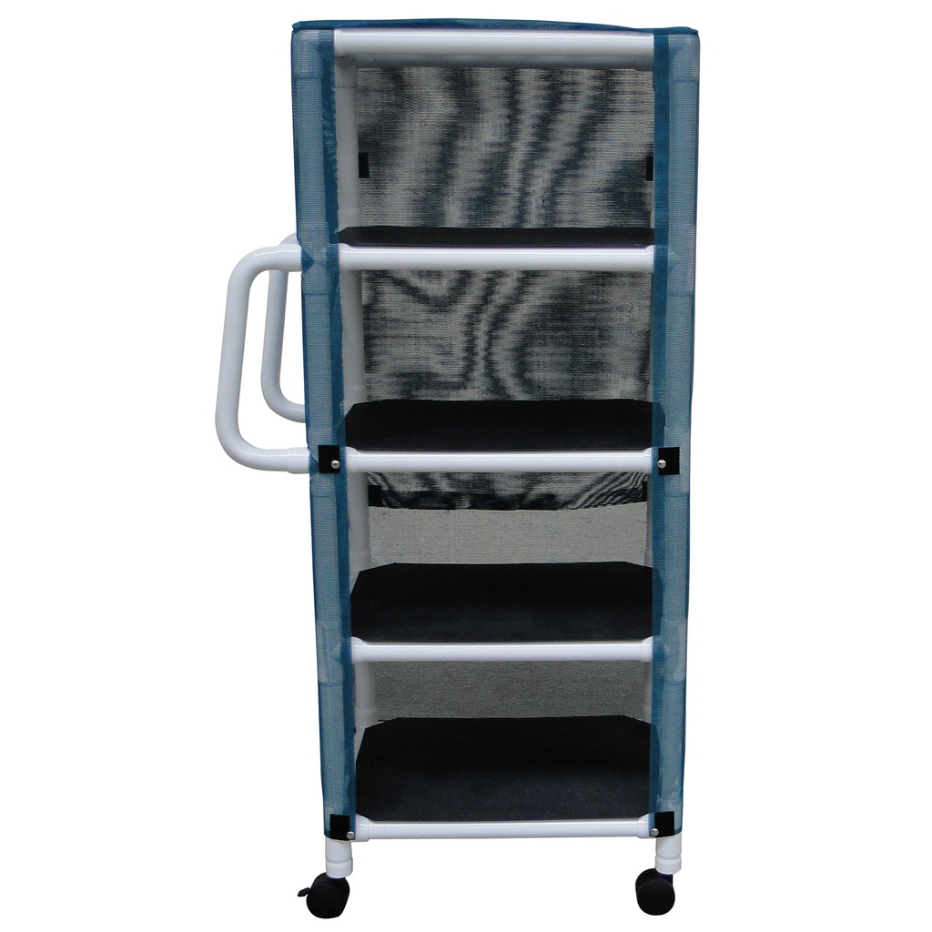 MJM 4-Shelf Linen Cart - Mesh or Solid Vinyl Cover