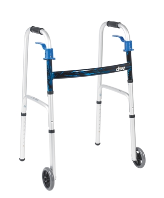 [DDH10226-4] Drive Medical Deluxe, Trigger Release Folding Walker with 5" Wheels - Case of 4