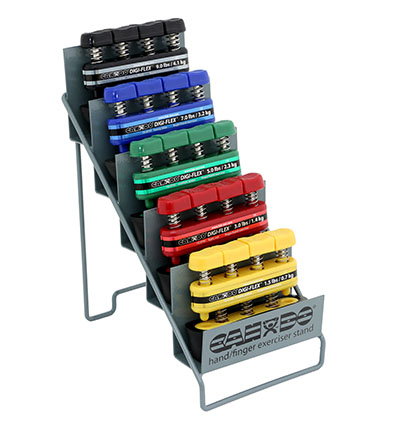 [FAB10-0749] Cando Digi-Flex hand/finger exerciser, 5 piece set w/metal display