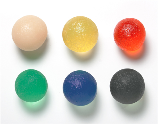 [FAB10-1496] Gel Hand Exercise Ball - Standard - 6-Piece Set (Tan Through Black), 1 set/ea (020606)