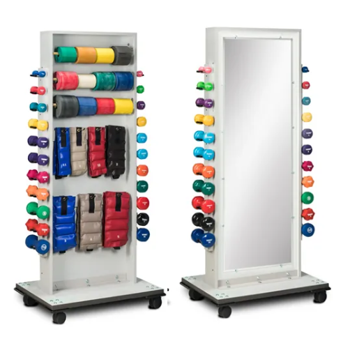 [CLI7121] Clinton Merit Series Combo Mirror Cuff Weight, Band & Dumbbell Rack