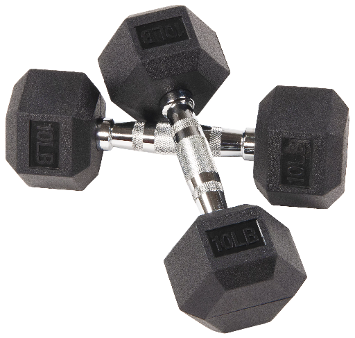 Rubber Hex Dumbbells