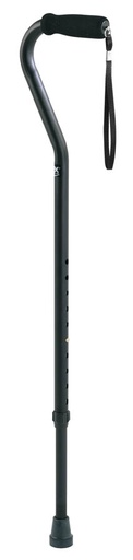 [CHBFGA78411] Carex Offset Aluminum Cane - Black