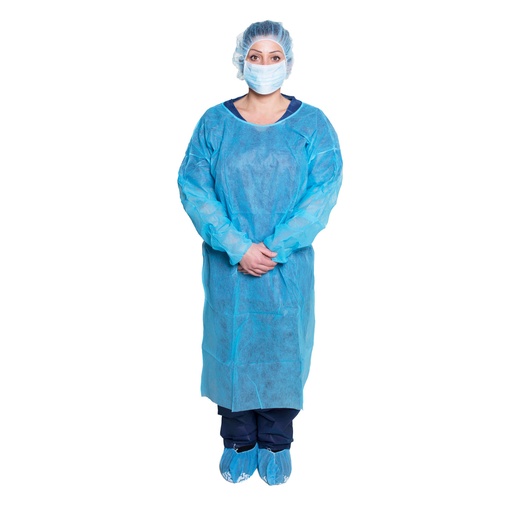 [DUK301BL] Dukal Isolation Gown - One Size - Blue - 50/Case