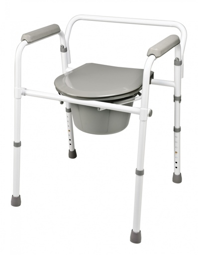 [GFP7108A] Lumex Deep Seat 3 in 1 Steel Folding Commode - Case of 4